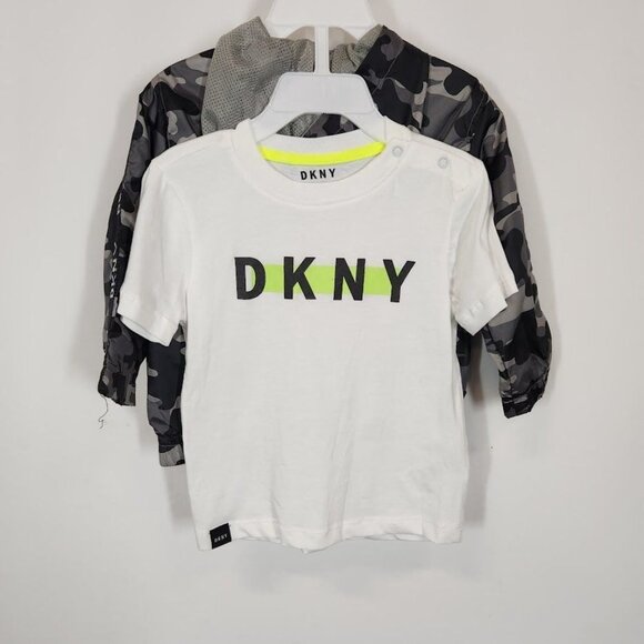 NWT DKNY Baby 3 Piece Jacket, Tee‎ and Joggers Outfit Size 24 months - Picture 3 of 11